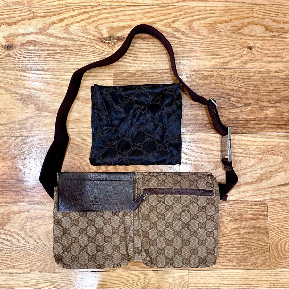100% Authentic Vintage Gucci Monogram Belt Bag